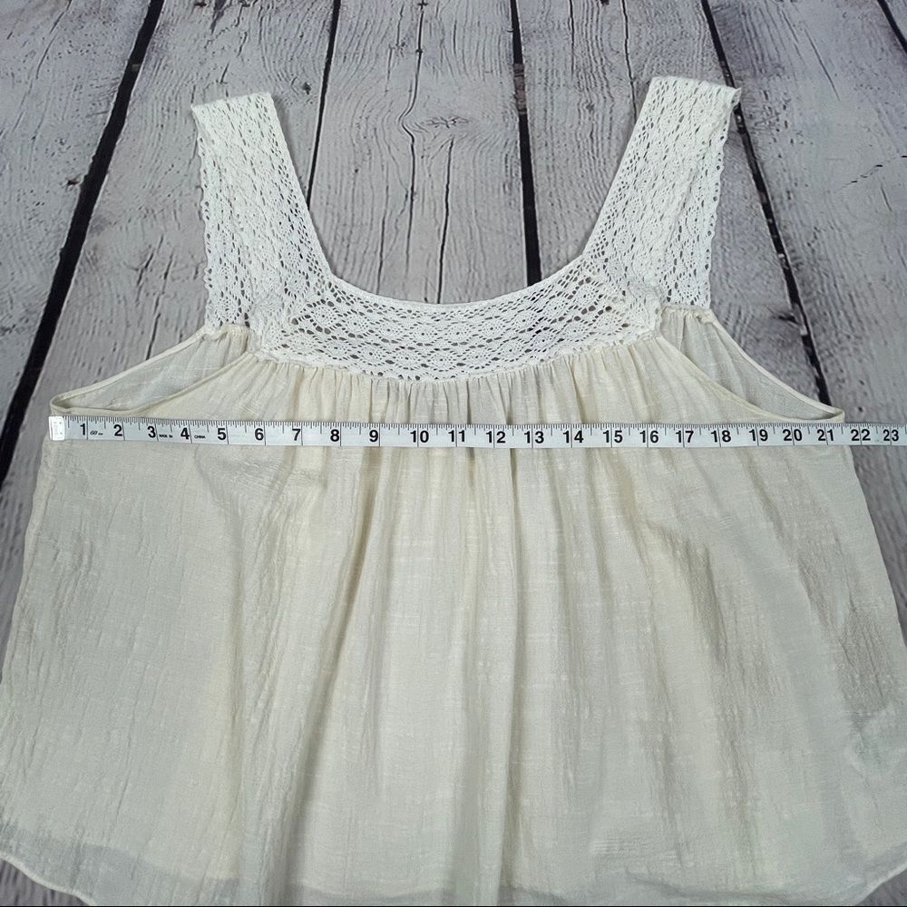 MADEWELL lightweight cotton blend beige crochet tie-back tank top, size XL - Picture 11 of 16